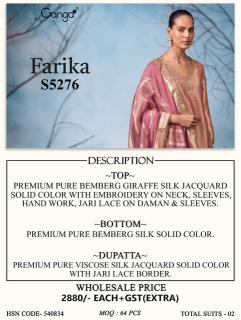 Ganga farika 5276 wholesale dress materials in ernakulam